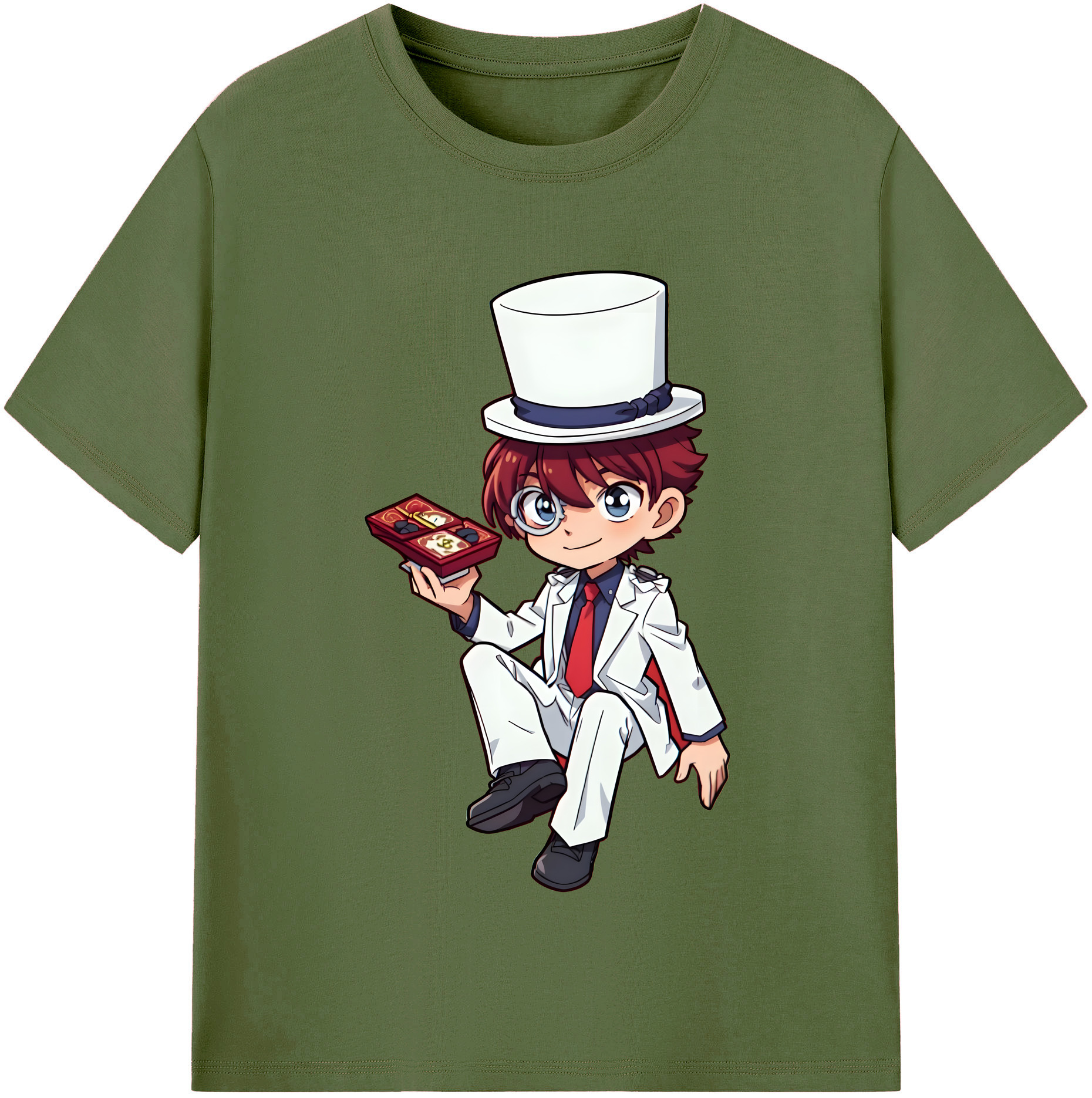 （画像用） 名探偵コナン くろば かいと Detective Conan Kuroba Kaito 綿100％半袖Tシャツ（フロントプリント）